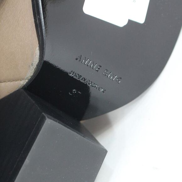 Anine Bing Sylvie Slouchy Over The Knee Boots Taupe Leather Block Heel NEW Sz 37 - Picture 6 of 7